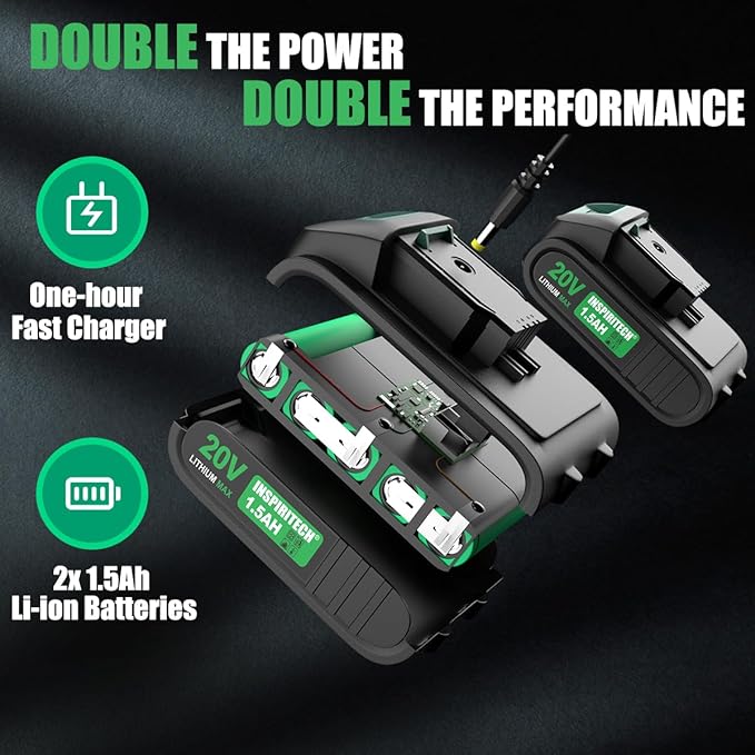 20V Cordless Brushless Power Drill Set with 2 Batteries and Charger,3/8-Inch Chuck Electric Drill-Driver,22 Torque Setting,Drilling/Driver Bits and Tool Bag Included