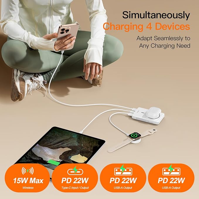 Magnetic Portable Charger, 16800mAh Wireless Power Bank, with 20W USB-C Fast Charging and LED Digital Display Magnetic Battery Pack, Compatible with iPhone 17/16/15/14/13/12 Full Series (2025)