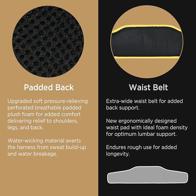 AFP Demon Fall Protection Comfortable Safety Harness (OSHA/ANSI PPE), Harness for Men Construction, Safety Harness Fall Protection Kit