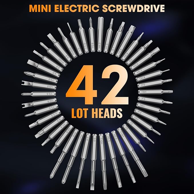 TanSon Mini Electric Screwdriver Set,3.7V Precision Screwdriver Set 50 in 1 Magnetic Drill,OLED Display,5 Torque Settings,4 LED Lights, Portable Repair Tool Kit for Computer,Phone, Watch,Camer,Glasses