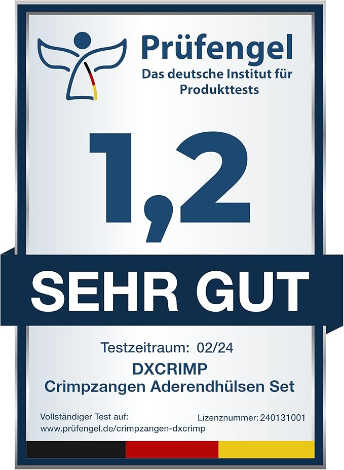Ferrule Crimping Tool Kit with 24 Sizes Ferrules, Ratchet Pliers for AWG24-8, Hexagonal Wire Crimp Pliers for Professional Electricians and DIY, Durable and Easy to Use with Crimp Connectors