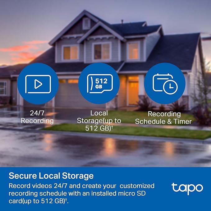 TP-Link Tapo 1080P Outdoor Wired Pan/Tilt Security Wi-Fi Camera, 360° View, Motion Tracking, Works with Alexa & Google Home, Night Vision, Free AI Detection, Cloud & SD Card Storage, Tapo C500