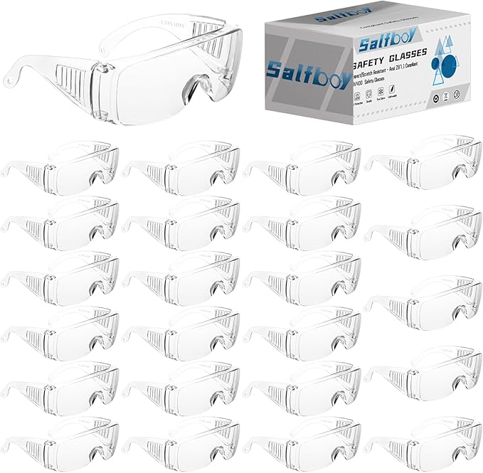 Safety Glasses Over Eyeglasses with Anti-Fog and Scratch Resistant ANSI Z87 Safety Goggles Over Glasses