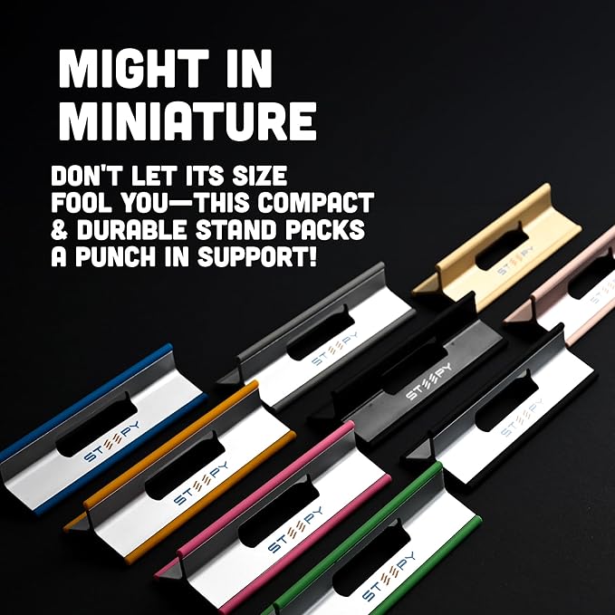 Steepy Adjustable Laptop Stand - 3 Heights Computer Riser for Desk - Portable With Adjustable Height