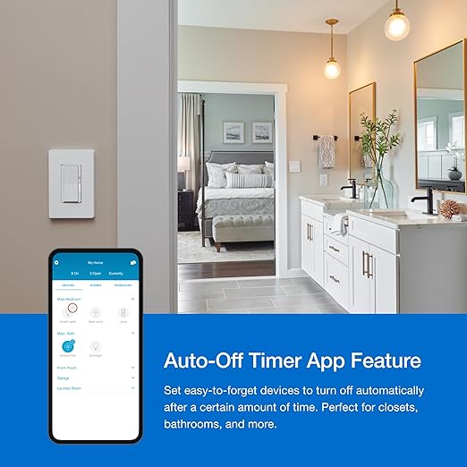 Lutron Caseta Original Smart Dimmer Switch (Lutron Smart Hub Required), for LED Lights, 150 Watt, Single-Pole/3-Way, No Neutral Required, PD-6WCL-WH, White, 4-Pack