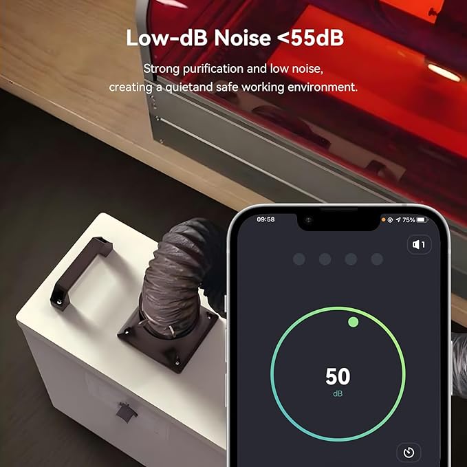 Creality Falcon Smoke Purifier for Laser Engraver, 3-Stage Filtration, 99.97% Purification Rate, Low Noise, 180W Fume Extractor for Engraving Machine(Use with Enclosure) and Most Enclosed Laser Cutter