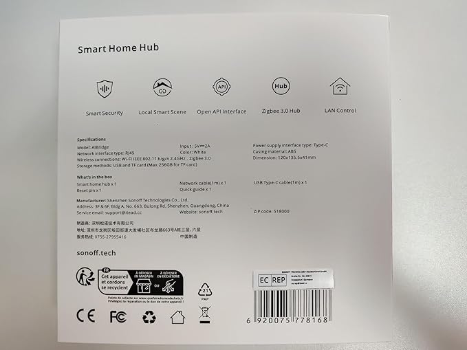 SONOFF iHost Smart Home Hub, 2G Central Control Gateway, Private Local Server for Secure Home Automation, LAN&Zigbee Compatibility, Local Data Storage and Open API for Customization(RV1109 DDR4 2GB)