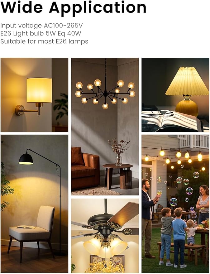 Warm Light Bulbs, Full Spectrum Light Bulb 2700K LED Lightbulbs G45 Soft White Grow Small E26 Refrigerator 5W Eq 40W Appliance for Home, Plant, Freezer, Lamp (1 Warm White Bulb)