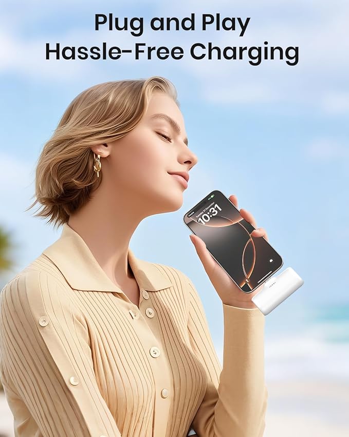 [2-Pack] A ADDTOP-Mini-Portable-Charger-5000mah - 15W Fast Charging Portable Phone Charger Ultra-Compact USB C Battery Pack for iPhone 16/15 Series/Galaxy/Android etc