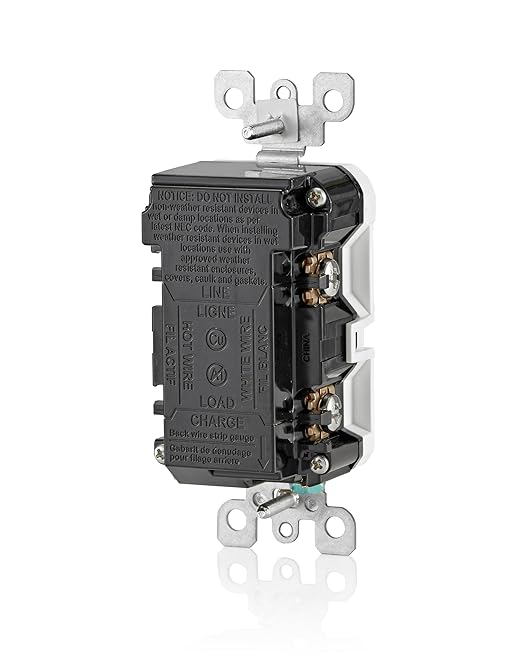 Leviton Smart GFCI, 15 Amp, Self Test, Tamper-Resistant with LED Indicator Light, Send Notifications Directly to Your Smartphone, D2GF1-KW, White