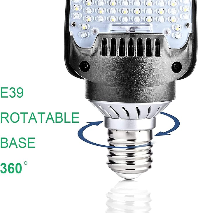OSTEK LED Shoebox Corn Light - 54W LED Retrofit Kit, 5000K E39 Rotatable Mogul, 7560LM Commercial Lighting - Post Street, Security, Parking, Paddle Bulb