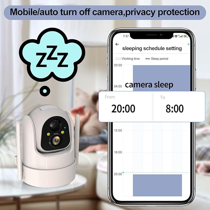 Wireless Solar Outdoor Security PTZ AI Motion Detection Audio WiFi Camera,Home Security,Spotlight Colorful Night Vision,360 View,IP65 Waterproof,PIR Alarm,Rechargeable