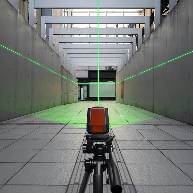 Laser Level Self Leveling Green Cross Line,Lazer Level for Picture Hanging,100ft,Rotatable 360 Degree,4 Brightness Adjustment, IP54 Waterproof, DIY, Construction, Magnetic Base, Battery, Carrying Bag