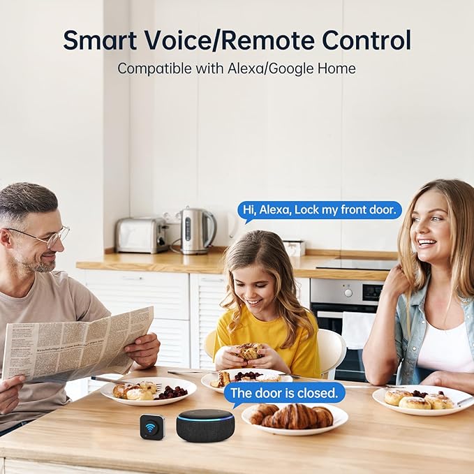 WiFi Fingerprint Smart Door Lock: Keyless Entry Door Lock Deadbolt with Handle,Hornbill Smart Locks for Front Door, Entry Door Keypad Lock Set, Electronic Digital Biometric Bluetooth Lock-Satin Nickel