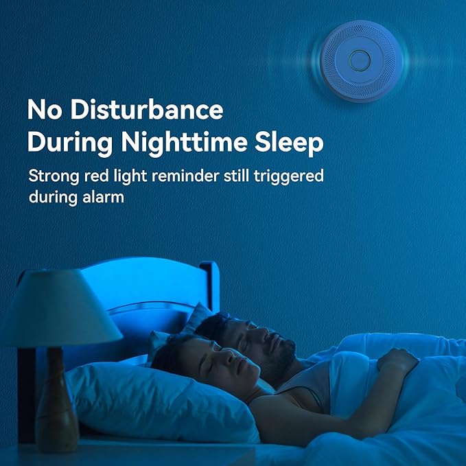 Jemay Smoke Detector Carbon Monoxide Detector Combo 10 Year Battery, Interconnected Smoke and Carbon Monoxide Detector with Voice Reminder, LED Warning Light Indicators, 4 Packs