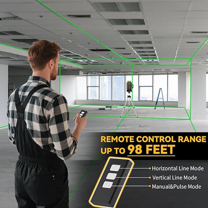 Laser Level 4x360° Self Leveling with Tripod & LCD Touch Screen, 4D Lazer Leveler Tool Green Cross Lazer Level Line Laser with 2x2400mAh Rechargeable Battery for Constuctions, Picture Hanging Indoor