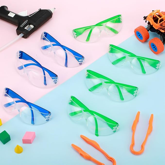 Kanayu 48 Pack Kids Protective Safety Glasses Bulk Kids Safety Goggles Scratch Impact Resistant Goggles Eyewear