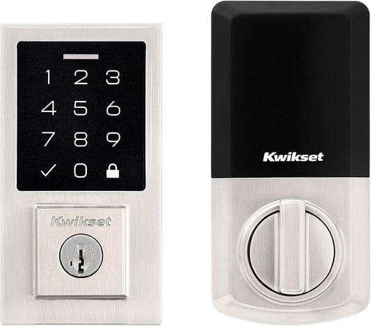 Kwikset SmartCode 270 Keyless Entry Electronic Touchpad Deadbolt Door Lock with Auto-Lock, Custom User Codes, Advanced Security in Satin Nickel Contemporary