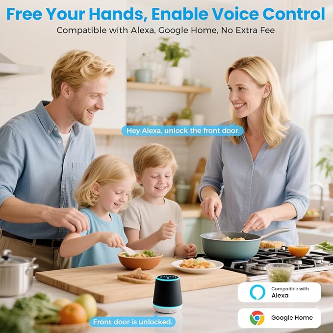 DEVO G10 WiFi Smart Deadbolt Lock, 6-in-1 Keyless Entry with Fingerprint, APP Remote Control, Digital Keypad, Front Door Lock，Auto-Locks,Easy Install，IP54 Waterproof