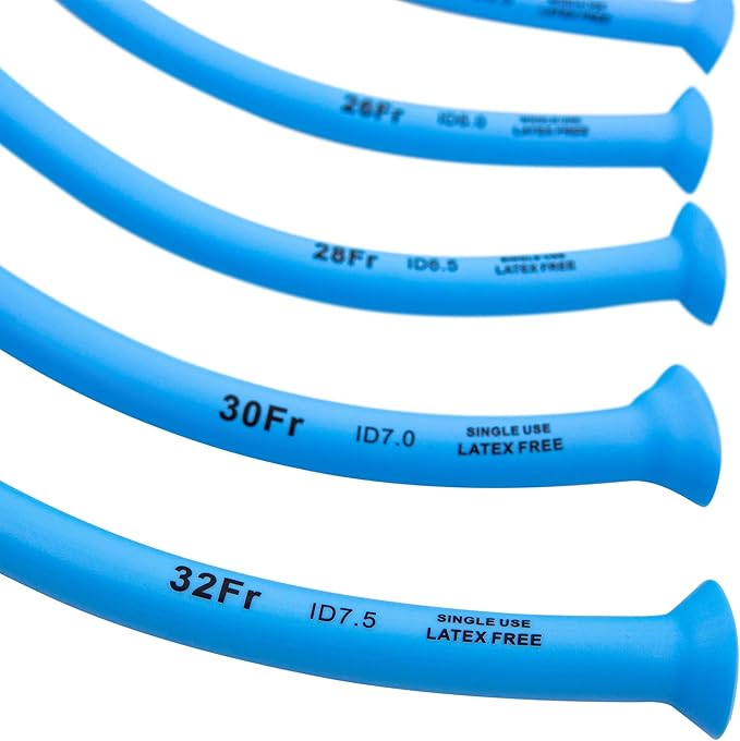 LINE2design Nasal Airway Kit-6 Medical Nasopharyngeal Management Trauma Airways - First Aid Emergency Rescue Latex Free Respiration Tubes with Lubricating Jelly Packets - Pack of 6