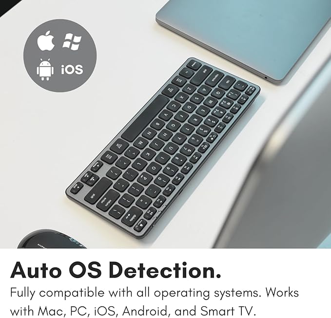 Macally Bluetooth Keyboard for Mac - Premium Compatible Wireless Apple Keyboard for MacBook Pro/Air, iMac, Mac mini/Pro, iPad, Laptop, and PC