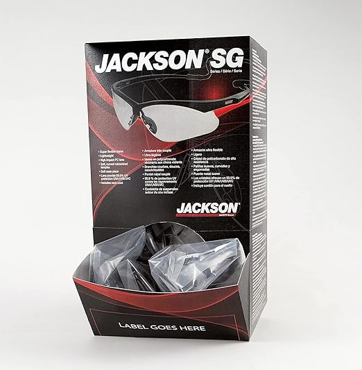 Jackson Safety SG Safety Glasses - Eye Protection for Men & Women - ANSI Z87.1 - Pack of 12 (Multiple Styles)