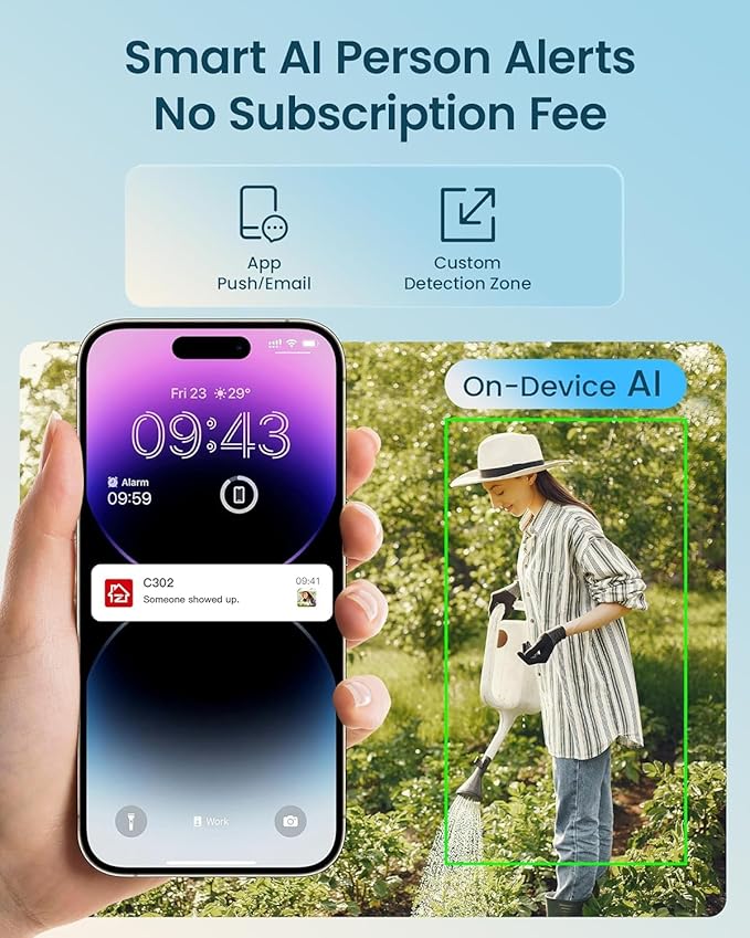 ZOSI 8CH 2K WiFi Home Security Camera System with 2TB HDD,8X 3MP Indoor Outdoor WiFi Cameras,Color Night Vision,Two-Way Audio,Light & Siren Alarm,2K H.265+ 8CH NVR Recorder for 24/7 Recording