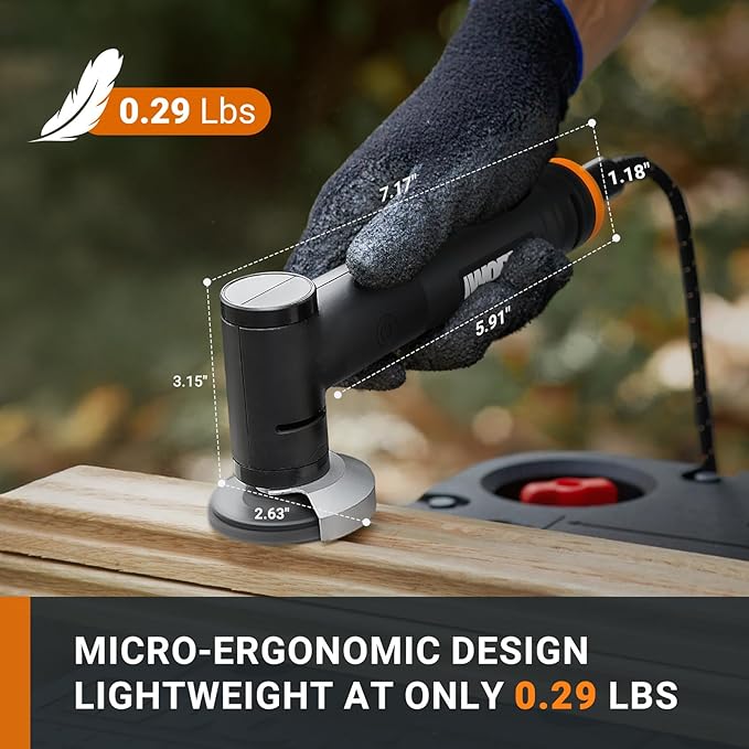 WX996L Crafting Tool Combo Kit - Rotary Tool, Wood and Metal Crafter, Airbrush, Heat Gun, Grinder and LED Flex Light in Carry Bag