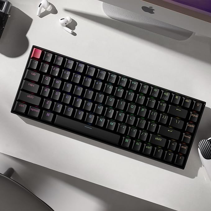 Keychron K2 75% Layout QMK Wireless and Wired Options Mechanical Keyboard Super Banana Switch, RGB Backlit with Shine-Through Double-Shot PBT Keycaps for Mac Windows-Version 3