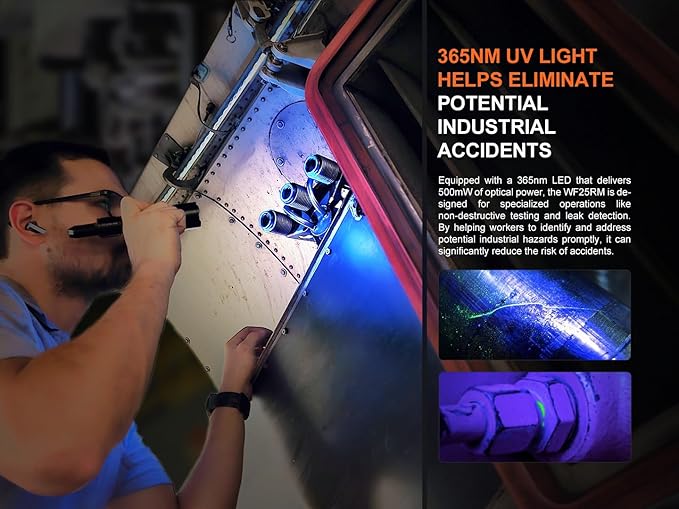 Fenix WF25RM 3000 Lumen Police Duty Flashlight/Blacklight Charging Cradle, USB-C Rechargeable Battery and EdisonBright Charging Cable Carrier