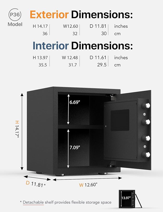 FORFEND Smart Home Safe | WiFi Safe Box App Lock/Alarm | Voice Command, Kidnap Alarm, Tamper Detect, Frozen Mode, Sub Account| Digital Safe Anti Theft