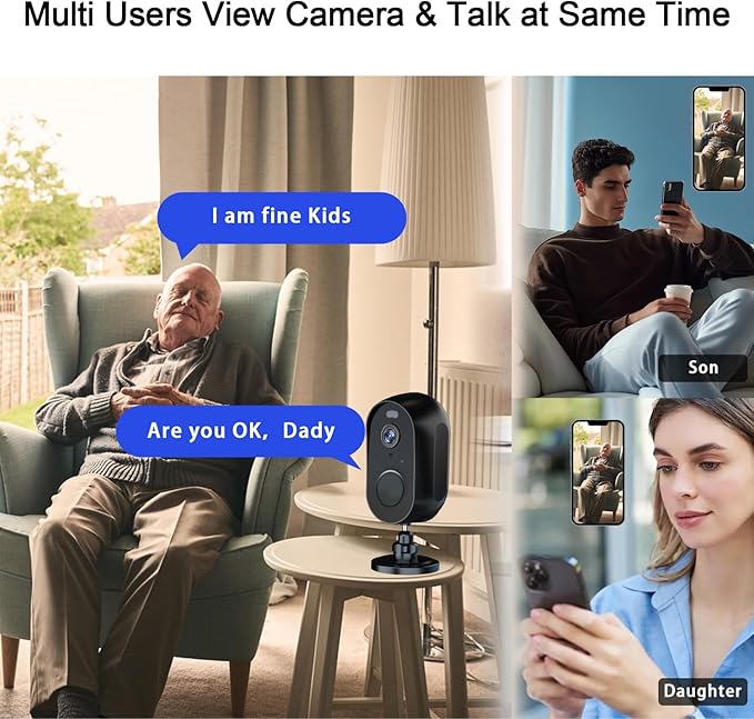 Wireless Battery Cameras Outdoor.Indoor Outdoor Home Security Cameras, with Night Version,Motion Detection,2-Way Audio,Waterproof,Cloud Storage,No Subscription(4 Pack)