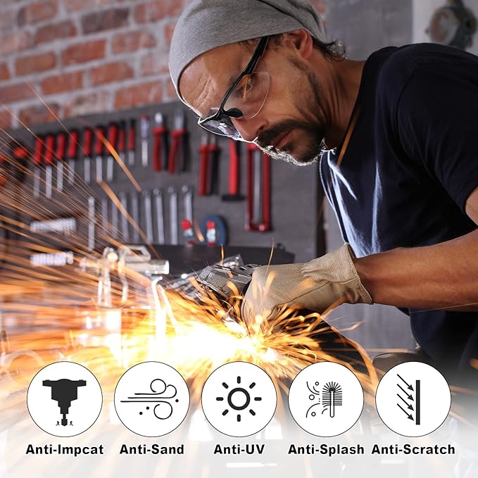 Kathfly 36 Pcs Safety Glasses Work Scratch Resistant Glasses Protective Safety Goggles Eyewear with Lens(White)