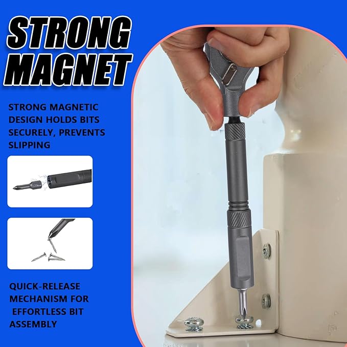 24 in 1 Magnetic Screwdriver Set, DIY Ratchet Screwdriver Set, Multi Bit Magnetic Drive with Ratchet Handle, Portable Compact Repair Tool Kit for Home, Electronics, Furniture, Computer, Bike Repairs