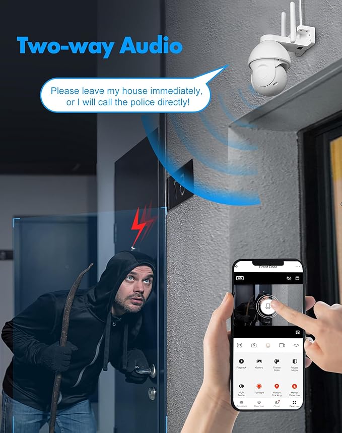 LaView 4MP 4G LTE Cellular Security Camera Outdoor Wired Starlight Color Night Vision,2K Cameras for Home Security AI Human Detection & Auto Tracking, IP65 Outdoor Camera 2-Way Audio, US Cloud