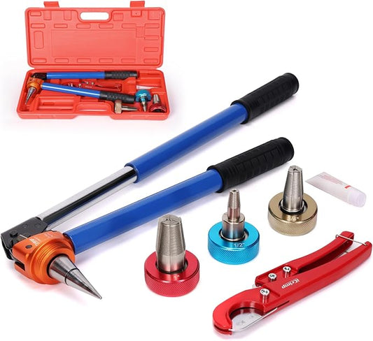 iCrimp Manual Expanding Tool Kit with Auto-Rotation Expansion Heads, Extendable Handle Expander Tool for 1/2,3/4&1 inch ProPEX,Wirsbo F1960 standard fittings