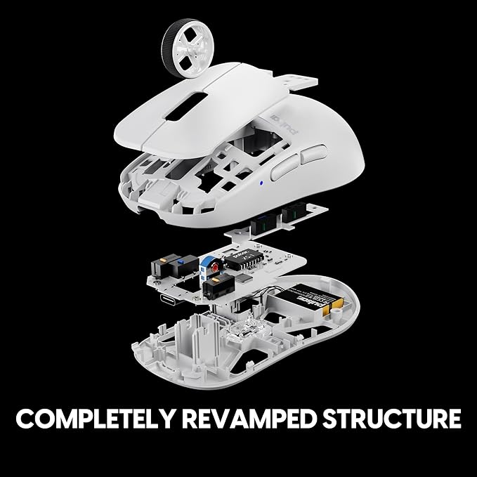 Pulsar Gaming Gears X2H v3 Wireless Gaming Mouse, Ultra Lightweight 1.87 oz (53g), Symmetrical, Optical Switch, 32000 DPI, 750 IPS, XS-1 Sensor, 8k Compatible (Mini, White)