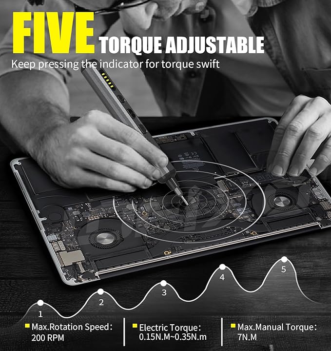 Electric Screwdriver Cordless Tool Set,72 PC Rechargeable Power Screwdriver Torx Phillips Triangle Pentalobe Automatic-Battery Electronics Kit for Macbook Computer Laptop Ps5 Xbox Switch Glasses