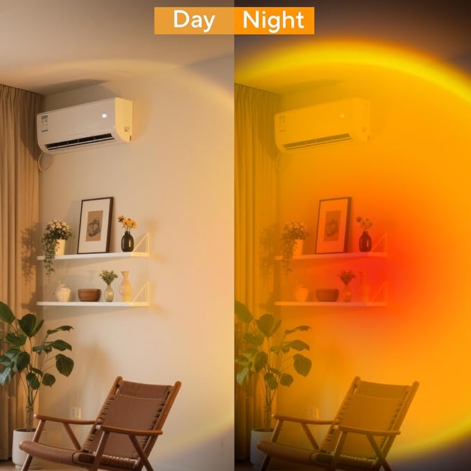 Sunset Lamp Projector for Girls, Sunset Red Color Led Lamp Mood Lighting Night Light, 180° Adjustable Sunset Lamps for Living Room Decor/Home Decor/Bedroom Decor/Christmas Gifts/Party
