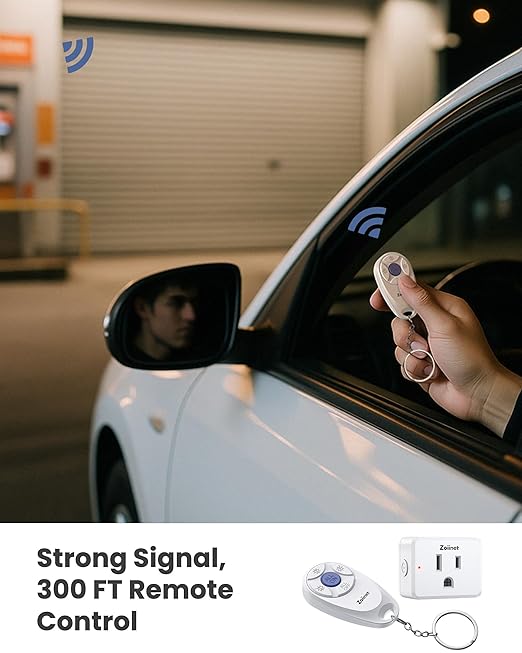 Mini 3-Gang Remote Control Outlet Plug Switches, Mini Key Design, Expandable Wireless Light Switches, No Wiring No WiFi, 300 ft, 15A/1500W, for Household Appliances(3 Pack)