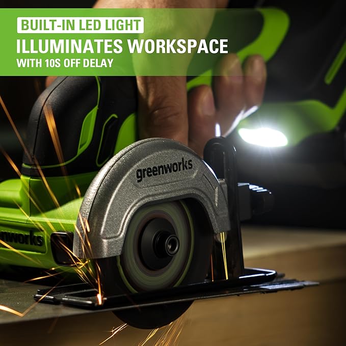 Greenworks 24V Brushless Cordless Compact Cut-Off Tool Bare Tool, With Extra 3 in. Cut-Off Wheels (3-Pack)