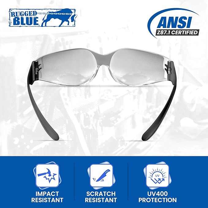 Work Safety Glasses For Men | Ansi Z87 Certified Safety Goggles For Shooting Range | Anti-Scratch Outdoor Glass