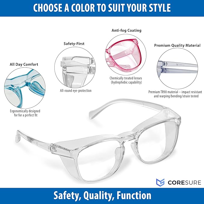Stylish Anti Fog Safety Glasses Goggles – Eye Protection Glasses