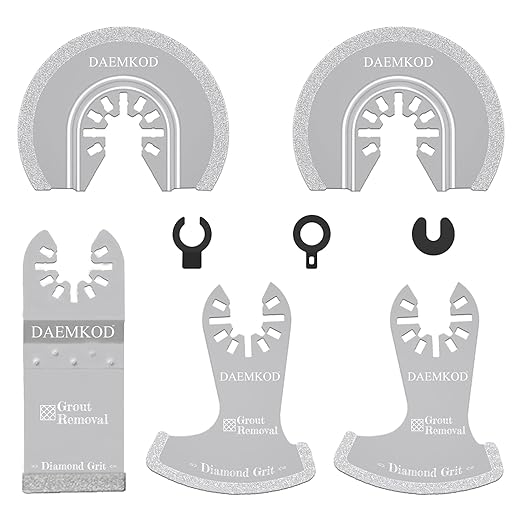 5 Pack Diamond Oscillating Tool Blades, Professional Multitool Blades, Grout Removal Blade for Oscillating Tool
