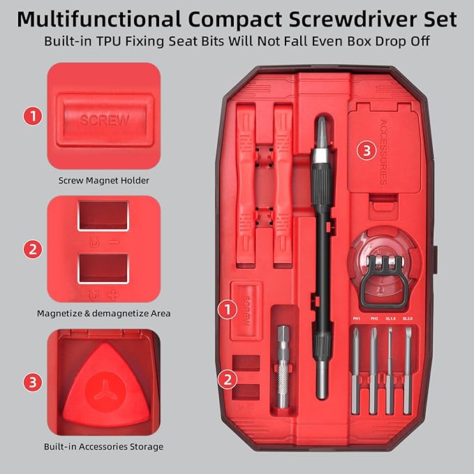SHARDEN Precision Screwdriver Set 153 in 1 Small Screwdriver Set with Case Magnetic Electronic Repair Tool Kit for Computer, Laptop, Cell Phone, PC, iPhone, MacBook, PS5, PS4, Xbox, Eyeglasses, Watch