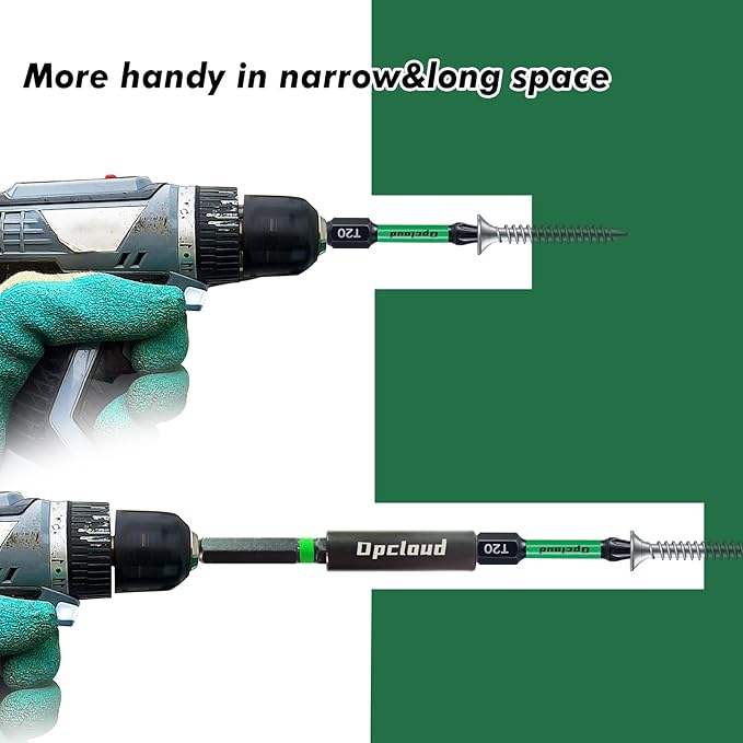 T20 Impact Screwdriver Bit Set, 16 Pieces 2”S2 Steel Magnetic #20 Torx Tips Driver Power Bit Set with Extension Impact Bit Holder