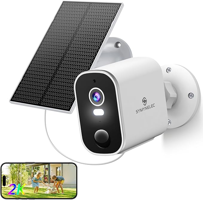 Solar Security Cameras Wireless Outdoor: 2K Battery Powered WiFi Camera with AI Motion Detection for Home - Color Night Vision Spotlight Siren Alarm 2-Way Talk IP65 Waterproof Cloud TF Storage