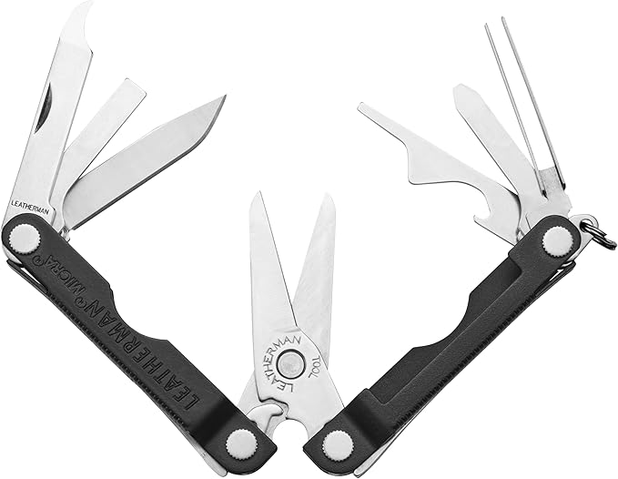 LEATHERMAN, Micra, Keychain Multi-tool with Grooming Tools, Mini Pocketknife for Everyday Carry (EDC), Hobbies & Outdoors, Built in the USA, Jet Black