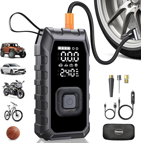 Tire Inflator Portable Air Compressor, 180PSI Faster Inflation Cordless Air Compressor, 20000mAh & 30W Fast Charge, Dual Cylinder Electric Air Pump for Heavy-Duty Vehicles, Car, Motorcycle, Bike, Ball