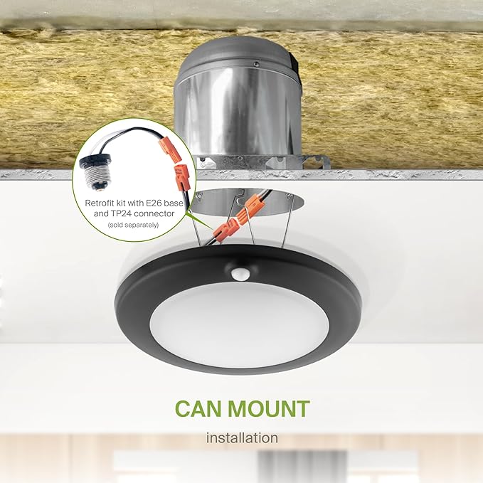 ASD 6 Pack Motion Sensor LED Disk Lights 6 Inch, 15W 5CCT 2700-5000K 1149LM CRI90+, Indoor Ceiling Flush Mount Light Fixture, Low Profile Lighting for Closet, Hallway, Pantry, Porch, Garage, Black, UL